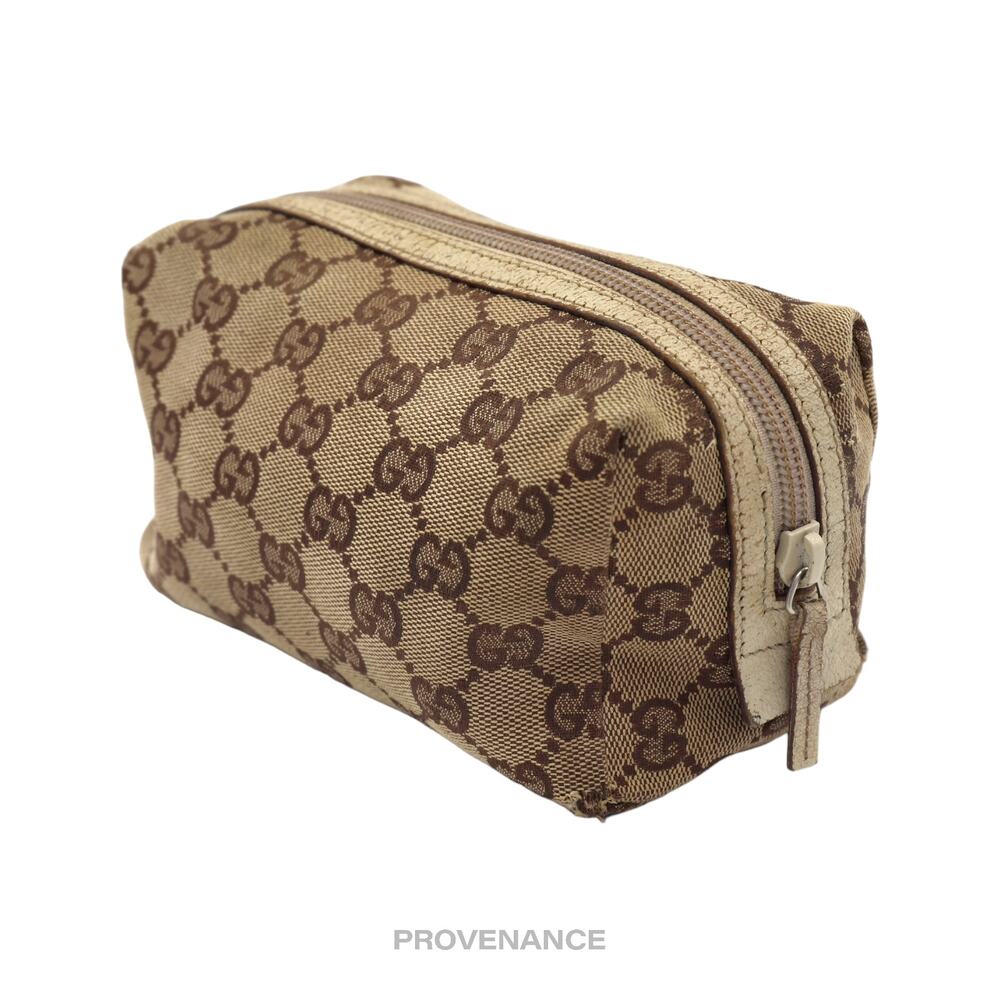 🔴 Gucci GG Canvas Zip Pouch - Brown  Ivory - Picture 3 of 10